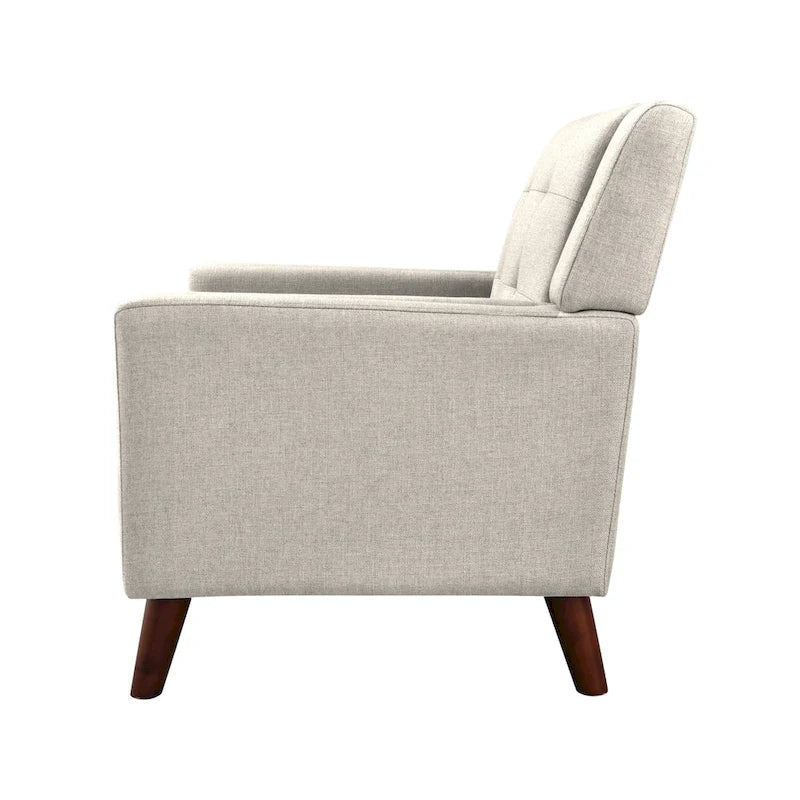 Modern Armchair - Blue, Beige - Tufted Single Seat