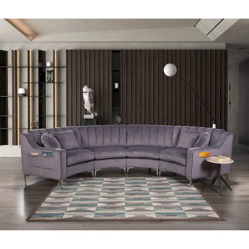 Velvet Sofas & Couches 4 Seats Round shape - 142