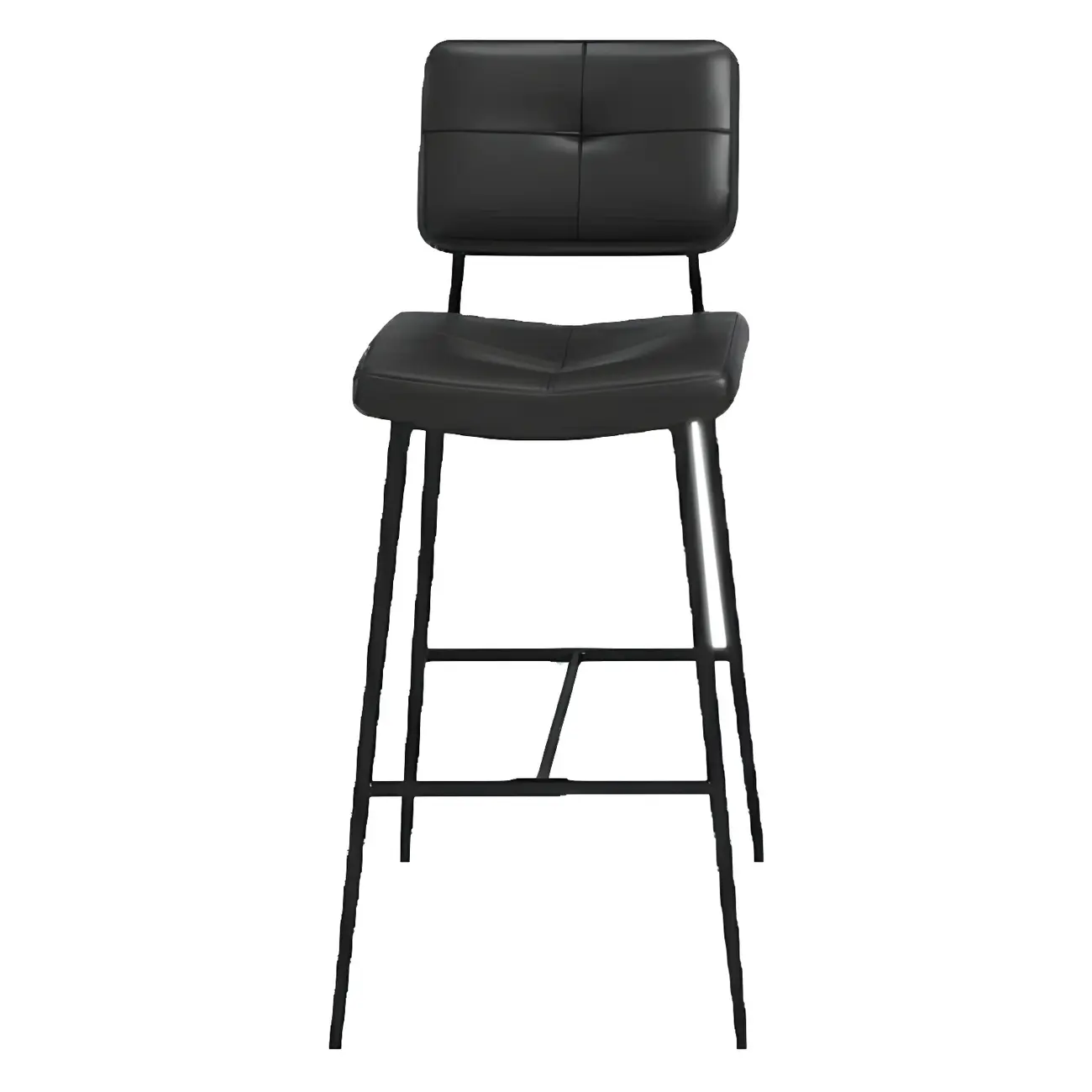 Black Leather Saddle Low Back Counter Bar Stools for Kitchen