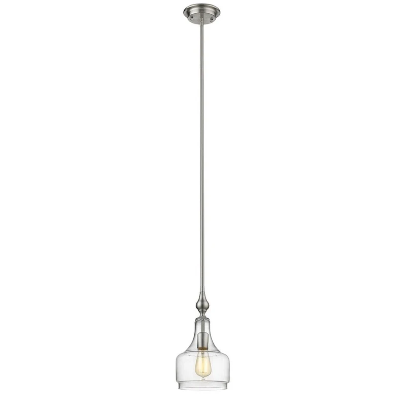 Chloe Transitional 1-light Brushed Nickel Pendant - Silver