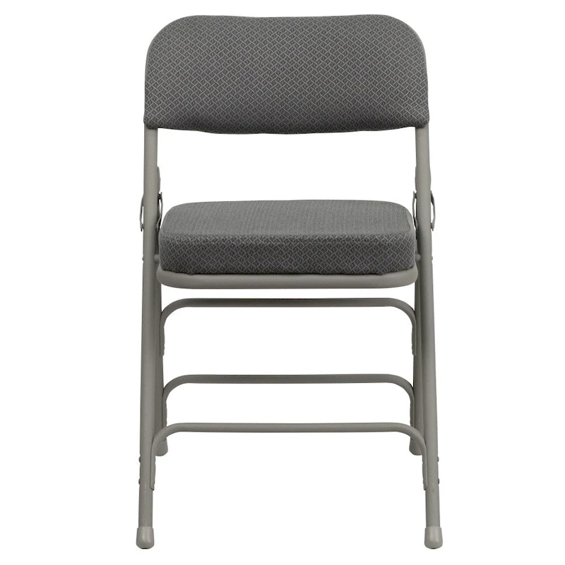 2 Pack Curved Triple Braced & Double Hinged Upholstered Metal Folding Chair