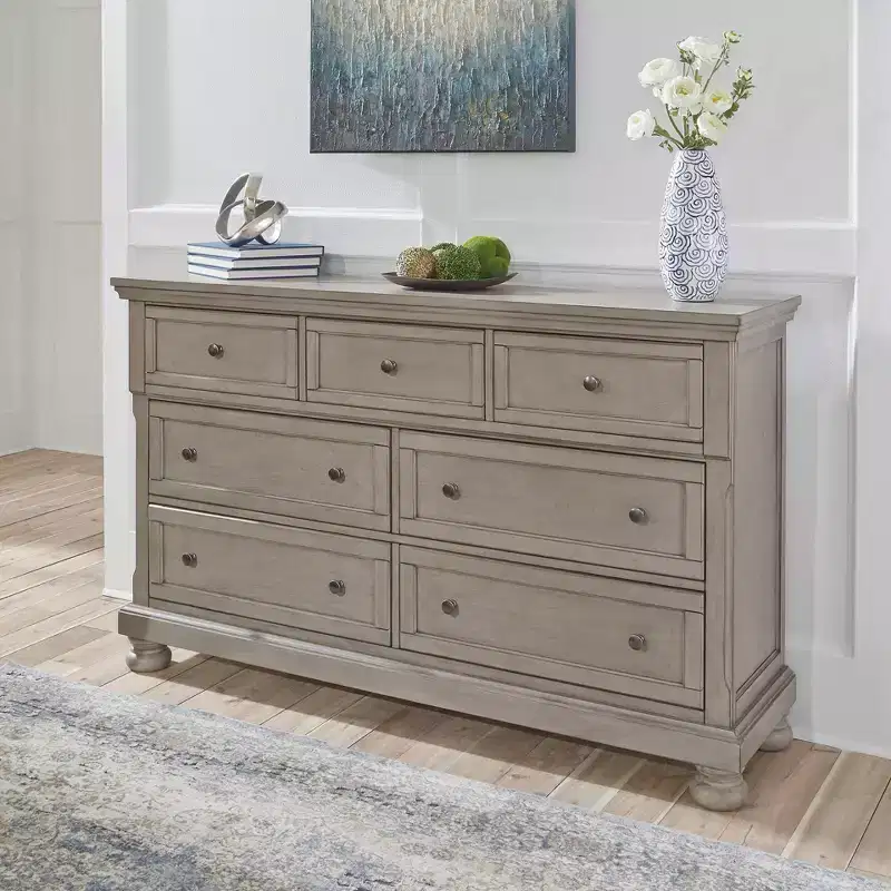 Lettner Dresser Light Gray - Signature Design by Ashley: Traditional 7-Drawer Storage