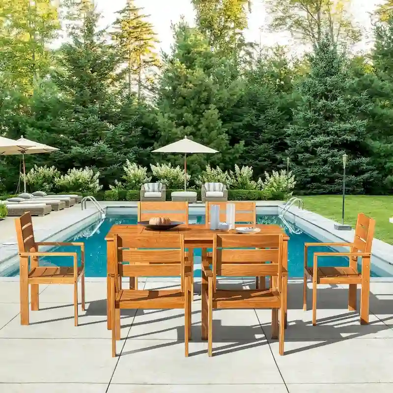 EROMMY Patio Dining Set, Premium Outdoor Rectangle Furniture for Backyard, Porch, Lawn and Garden