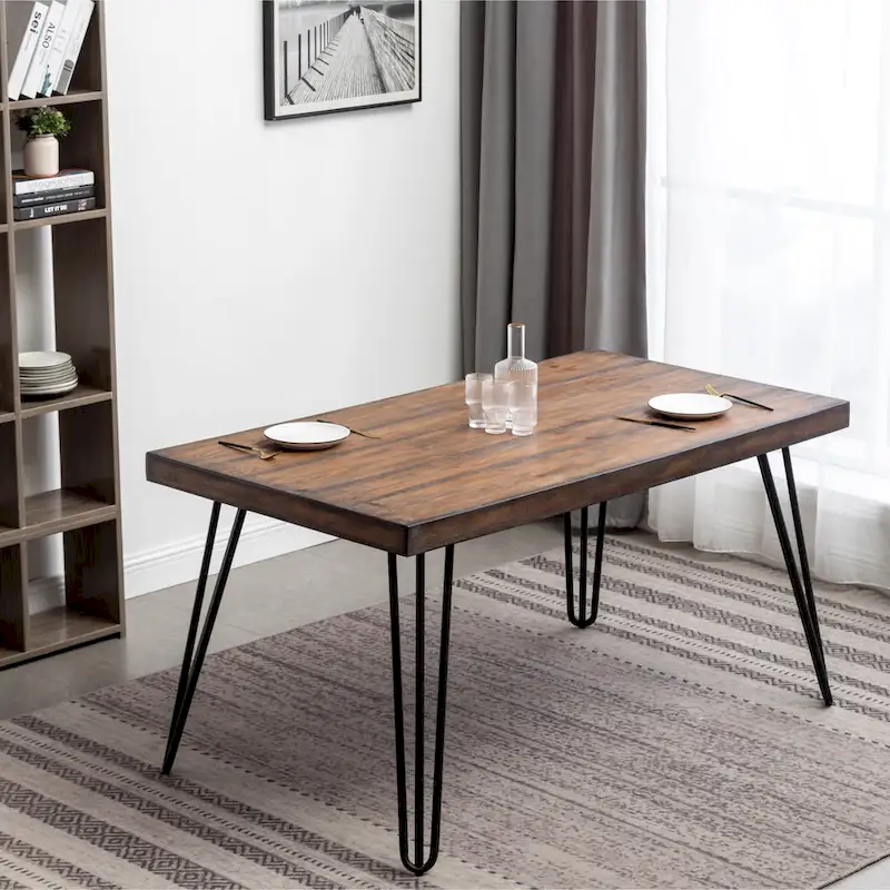 Roundhill Furniture Aryven Industrial 7-Piece Dining Set