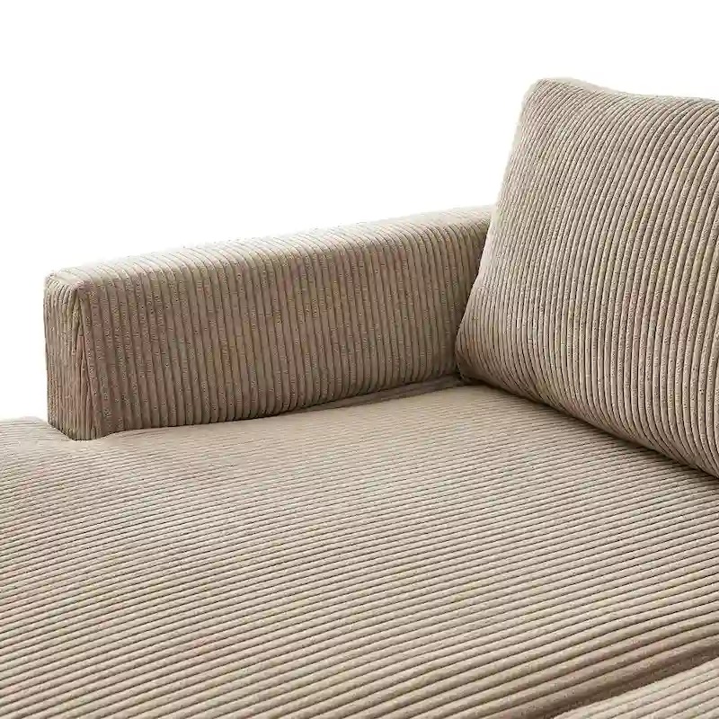 L-Shaped Reversible Chaise Sofa - Polyester Fabric - 3 Seater