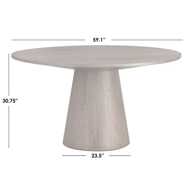 Round Pedestal Dining Table – 59-Inch, Seats 6