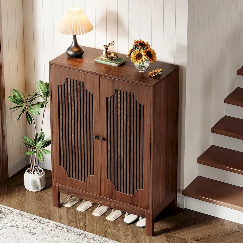 5-Tier Adjustable Shoe Cabinet with Doors for 20 Pairs