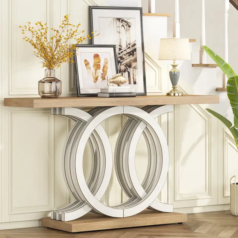 55 inches Console Table with Geometric Base
