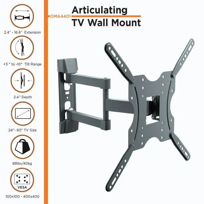 ProMounts Articulating Full Motion TV Wall Mount - 24-60