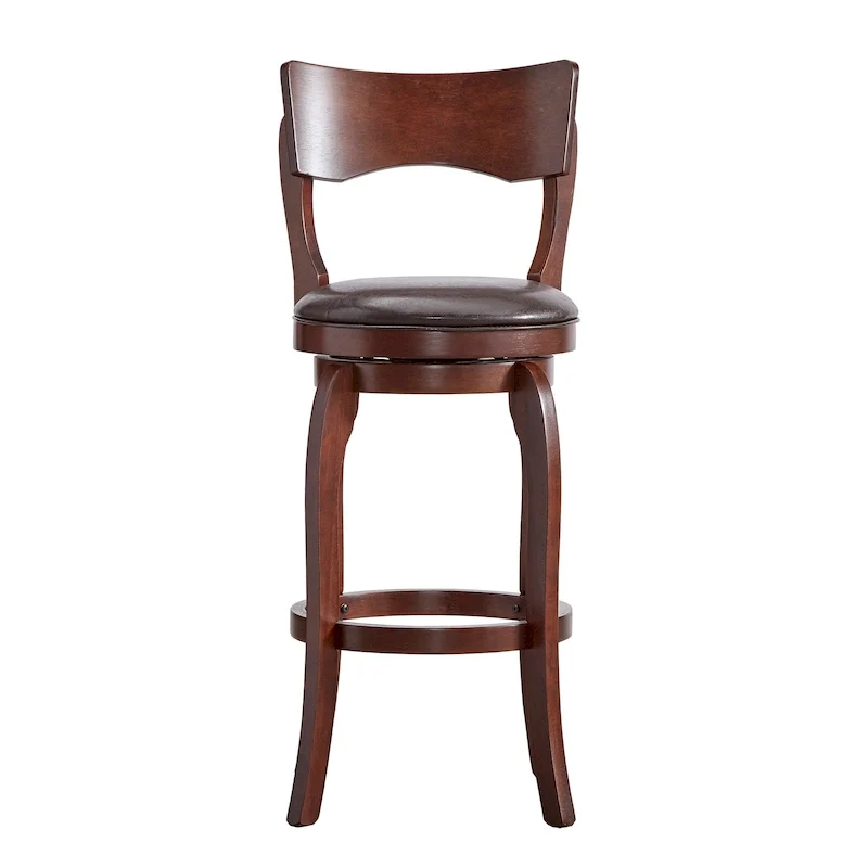 Lyla Swivel 29-inch Brown High Back Bar Height Barstool by iNSPIRE Q Classic