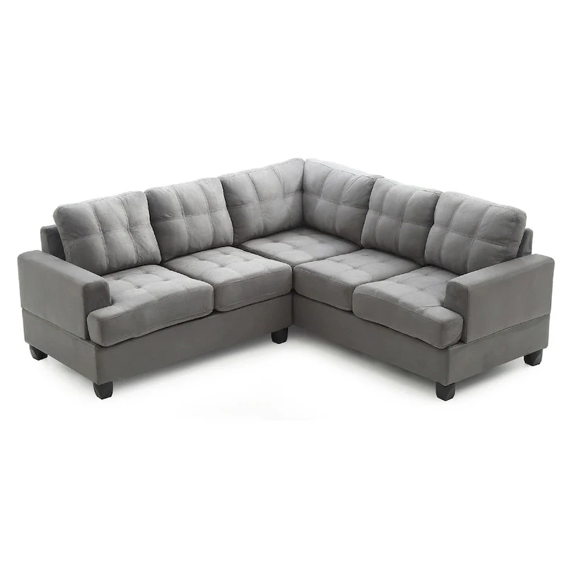 Sandridge 80 in. W 2-piece Microfiber L Shape Sectional Sofa - 80L x 80W x 36H