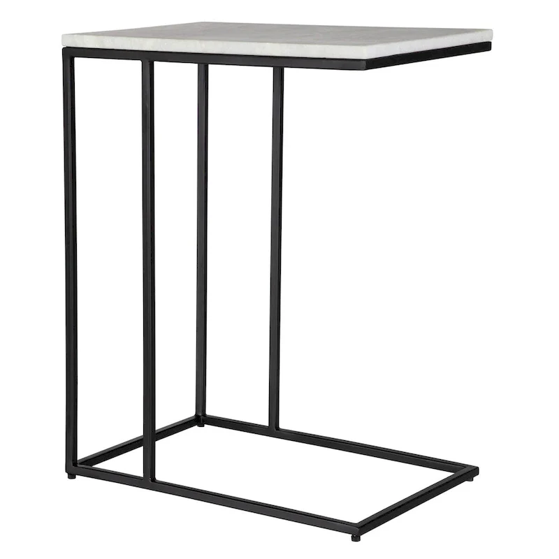 Black & White Marble Top Side Table, 1-Piece