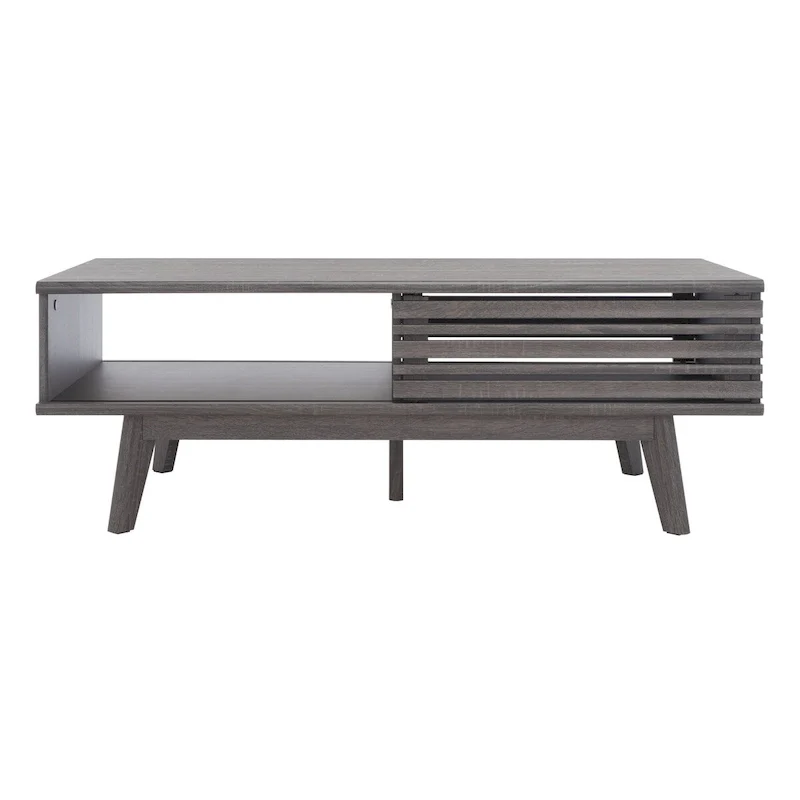 SAFAVIEH Ameetha Mid-Century 1-Shelf Walnut Coffee Table - 46 W x 23 D x 16 H - 46Wx23Dx16H