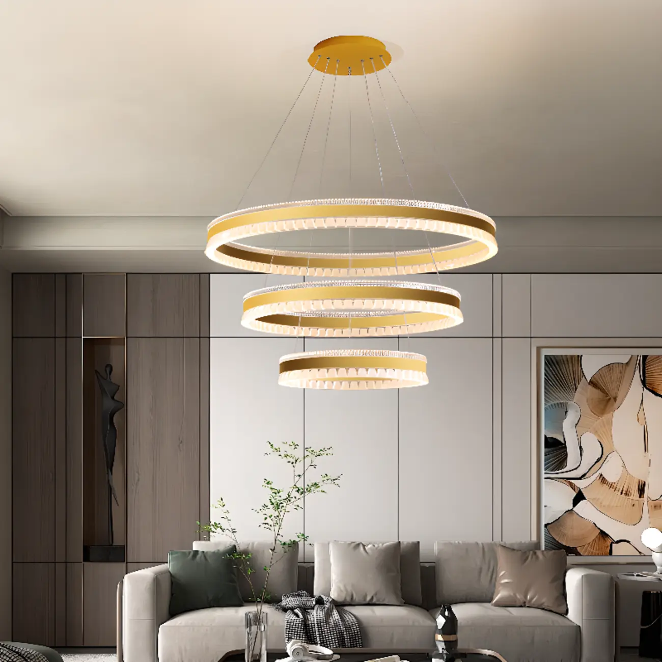 Stylish Modern Circle Tiered Ring LED Chandelier