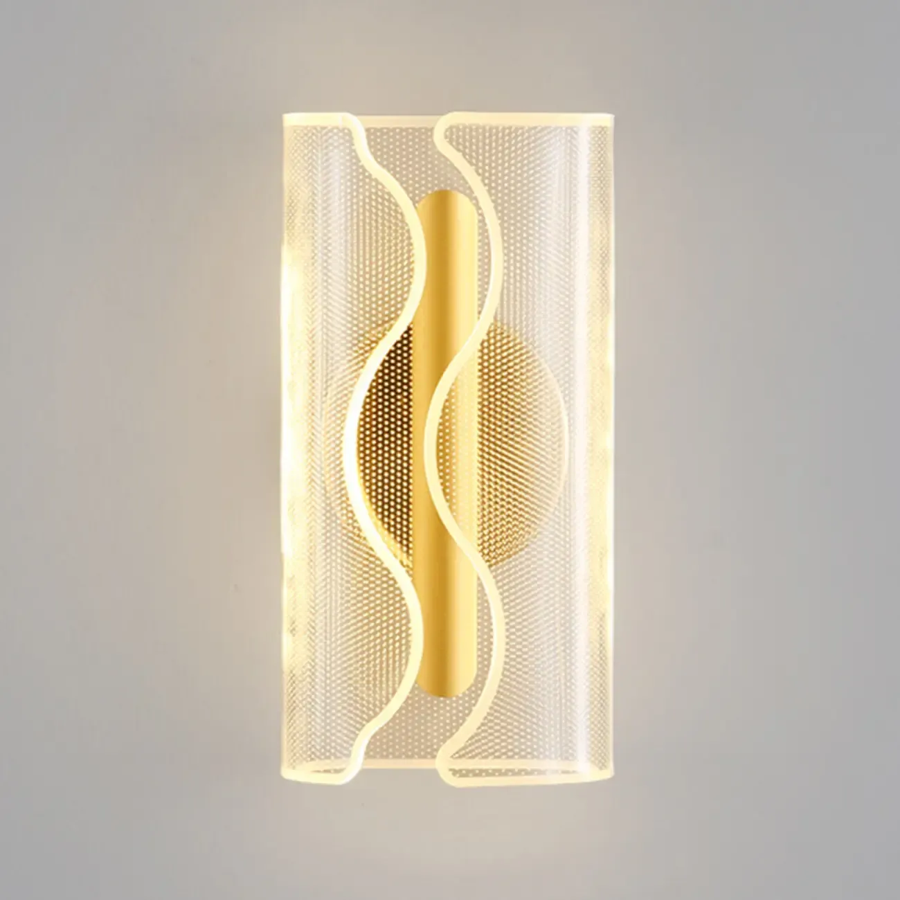 Modern Clear Acrylic Gold Ambient Wall Sconce