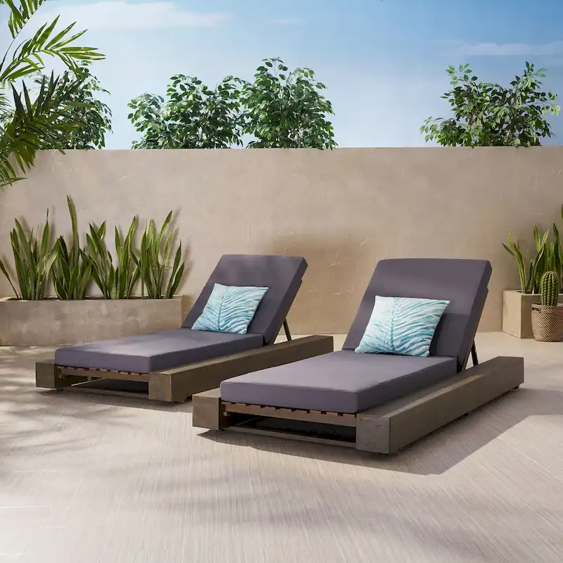 Broadway Acacia Chaise Lounges (Set of 2) by Christopher Knight Home