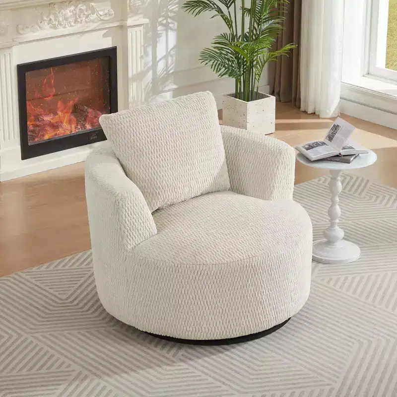 Zeus & Ruta Modern 360 Swivel Accent Chair for Living Room, Office & Apartment