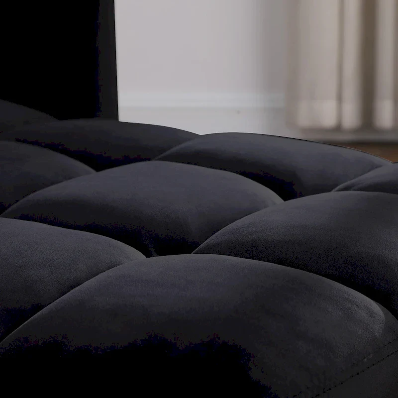 3-in-1 Convertible Sleeper Sofa Lounge Chair Bed, Black