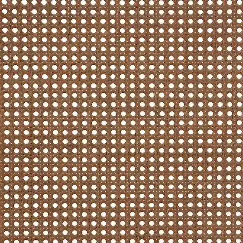 Risha Mid-Century Modern Ash Walnut Finished Wood and Rattan Headboard