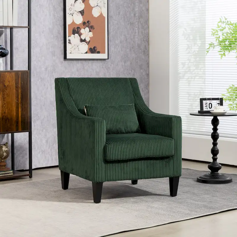 Emerald Modern 26.8  Arm Chair with Rubber Wood Legs