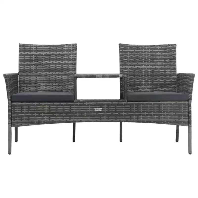 2-Seater Patio Sofa with Side Table in Various Colors
