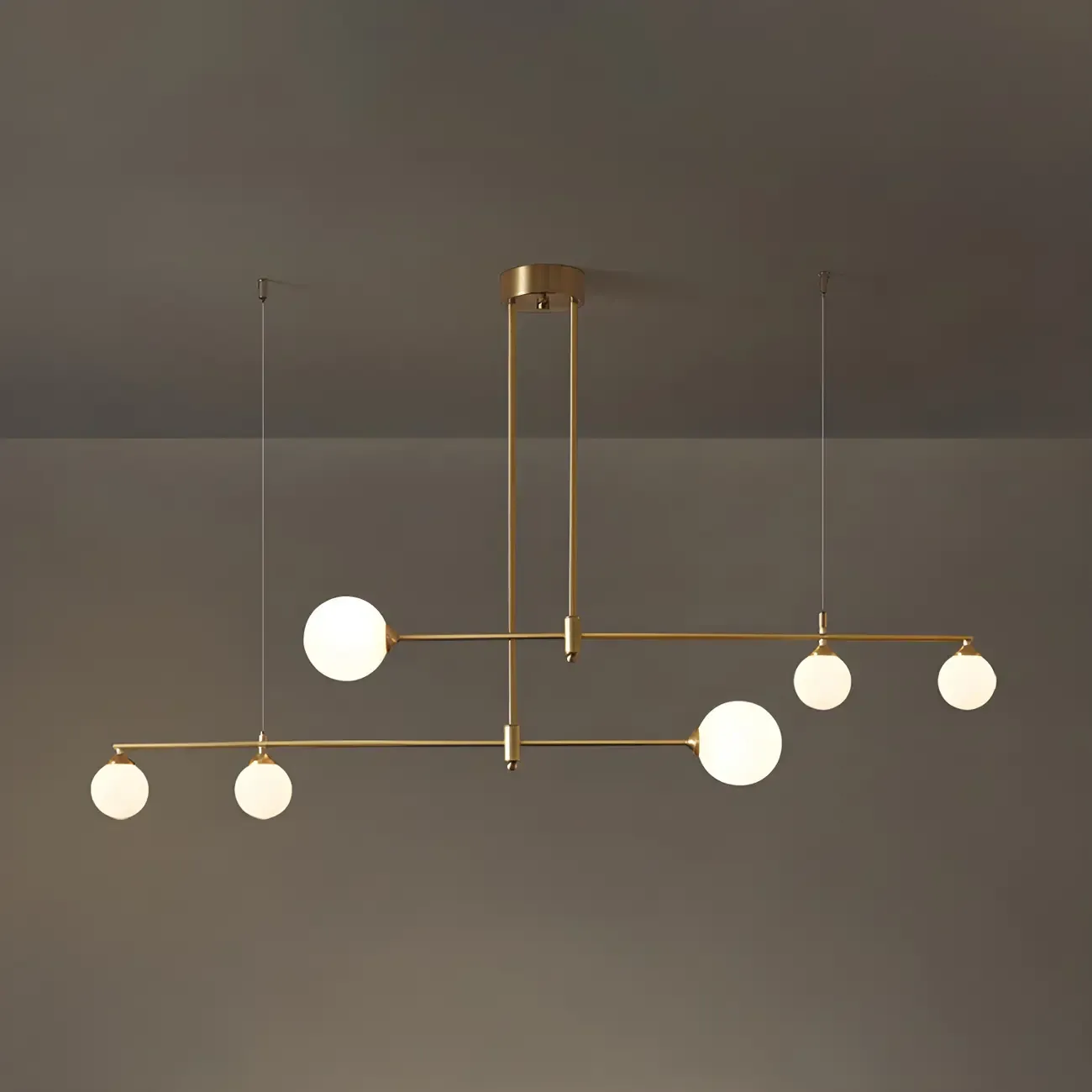 Modern Gold Globe Adjustable Island Pendant Light