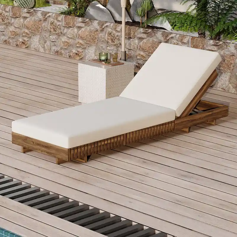 Christopher Knight Home - Johnson Outdoor Acacia Wood Chaise Lounge Set