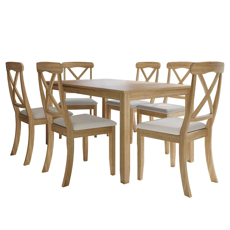 Farmhouse Style 7-piece Wooden Dining Set
