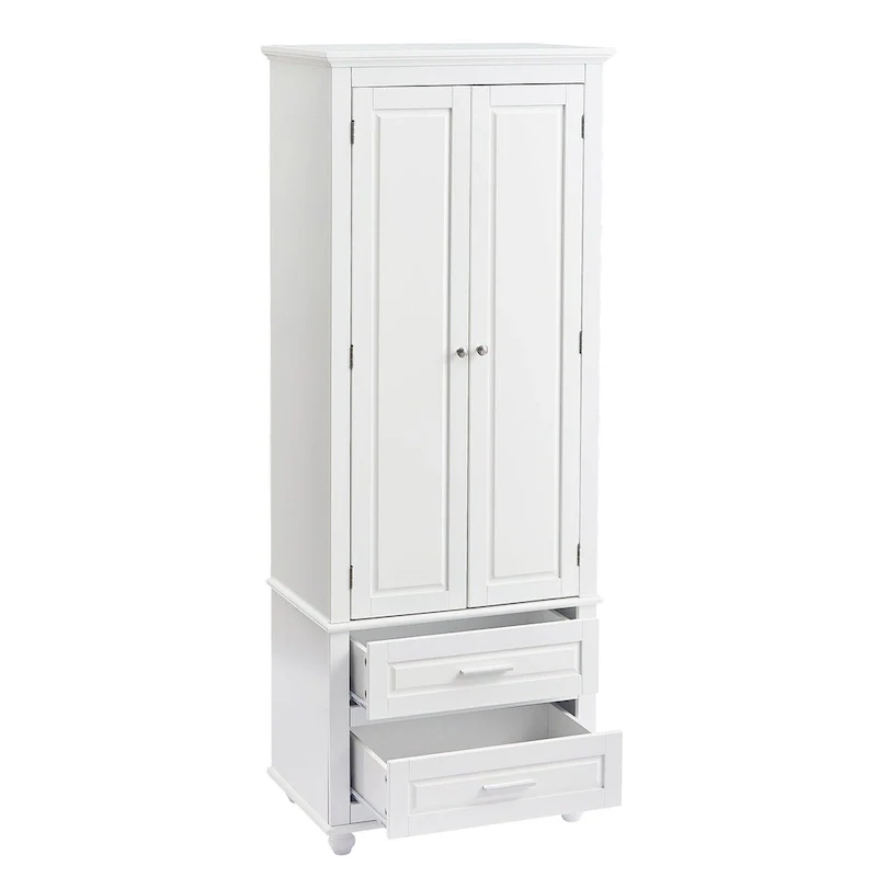 Tall Storage Cabinet with Two Drawers for Bathroom/Office - 24 x62.5