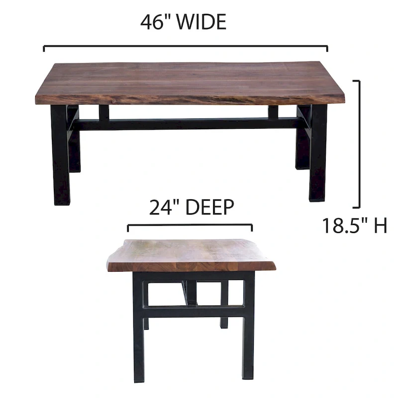 Acacia Live Edge Trestle Coffee Table