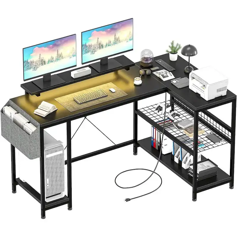 Small Gaming Desk with Power Outlets
