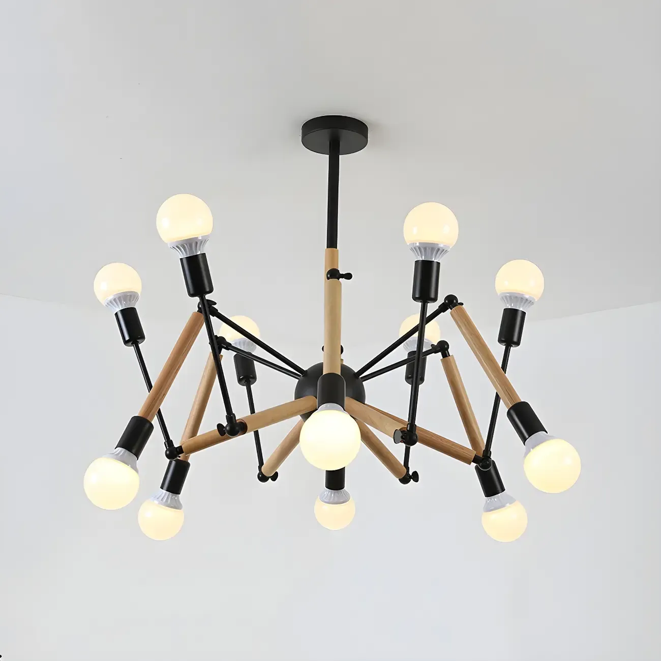 Modern Multi-Light Metal Adjustable Downrod Sputnik Chandelier