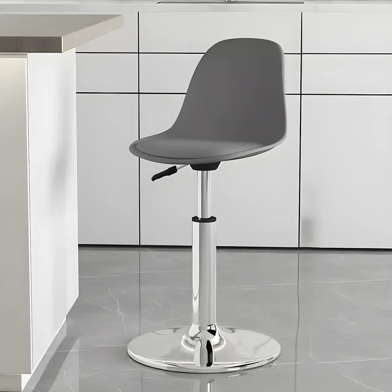 Modern Swivel Cushioned Acrylic Bar Stools with Backs