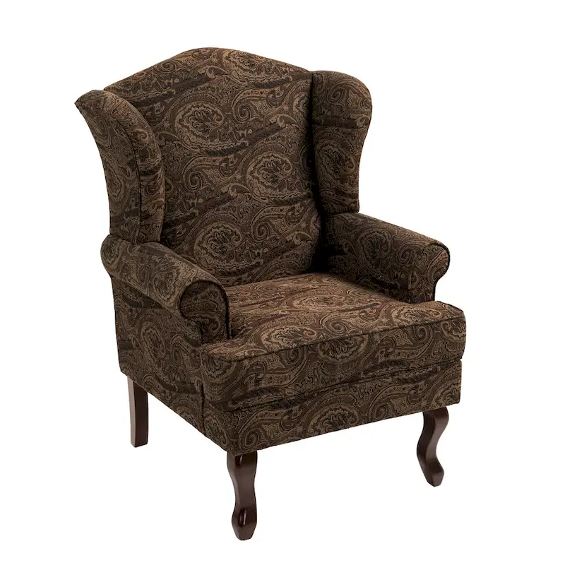 Set of 2 Elegant Living Room Wing Back Arm Chair Upholstered Accent Chair