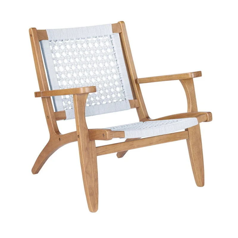 Gray & Brown Hexagon Rope Woven Accent Chair, 1-Seat