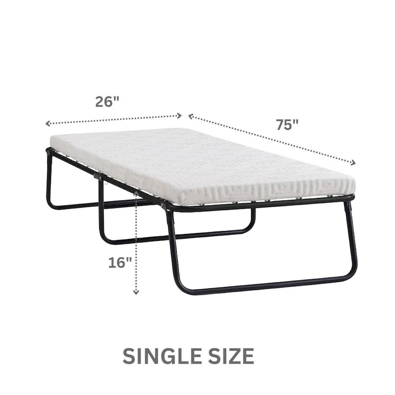 Nautica Home Gellux Cooling Gel Foam Folding Steel Frame Guest Bed