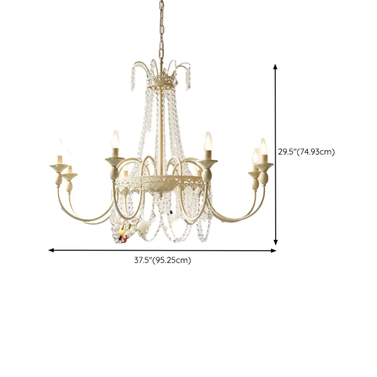 Modern Chalk Candelabra Metal Crystal Chandelier