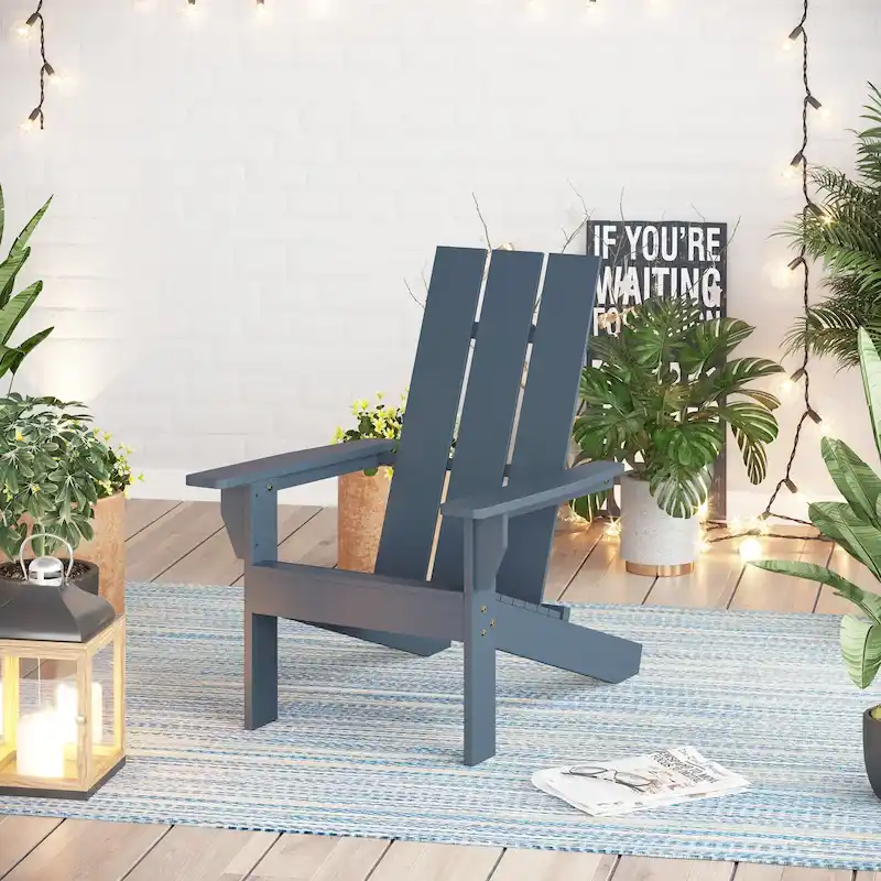 MAISON ARTS Set of 1/2/4 Grey Patio Adirondack Chair with Cup Holder