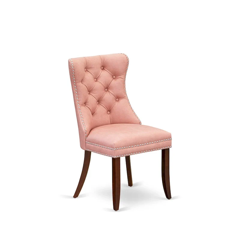 East West Furniture Dining Room Set Consists of a Rectangle Kitchen Table and Upholstered Chairs, Mahogany (Pieces Options)