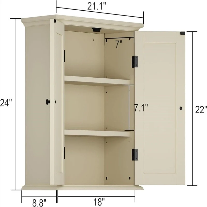 Bathroom Wall Cabinet - 8D x 21.1W x 24H