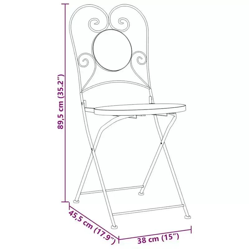 vidaXL Mosaic Bistro Set Terracotta and