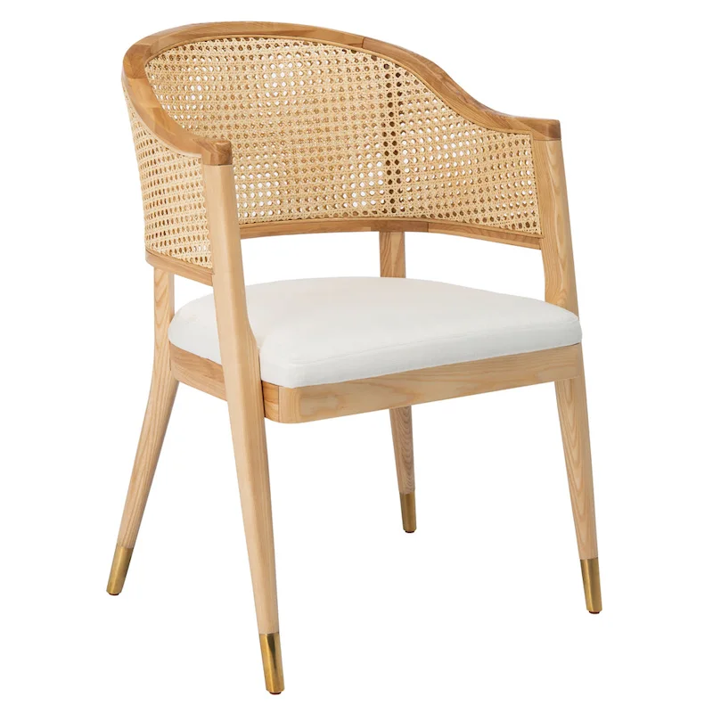 SAFAVIEH Couture Dominica Rattan Dining Chair - 23.4  W x 22.8  L x 33.6  H - 23 W x 23 D x 34 H