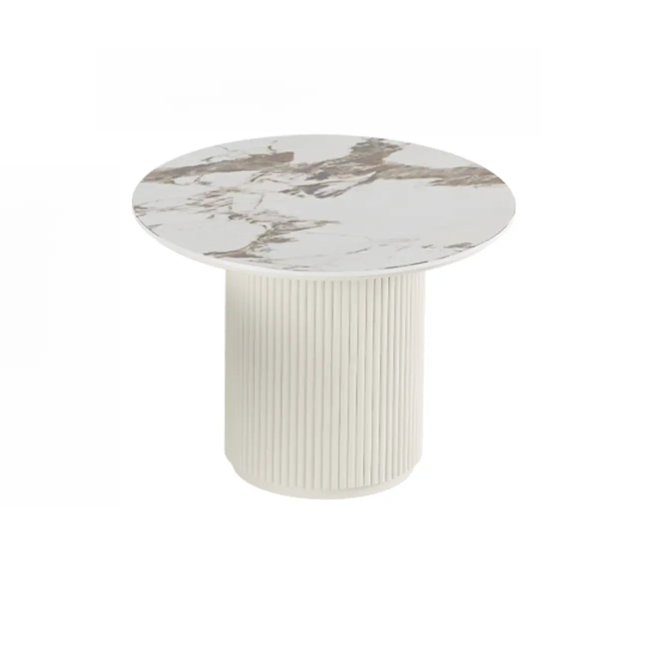 Modern White Nesting Coffee Table Set in Round Design