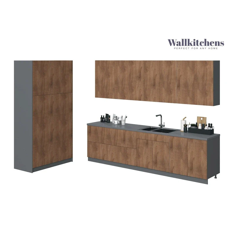 Kitchen Oasis Collection Natural Teak & Black Color Base Size 10Ft Wide - 123x50