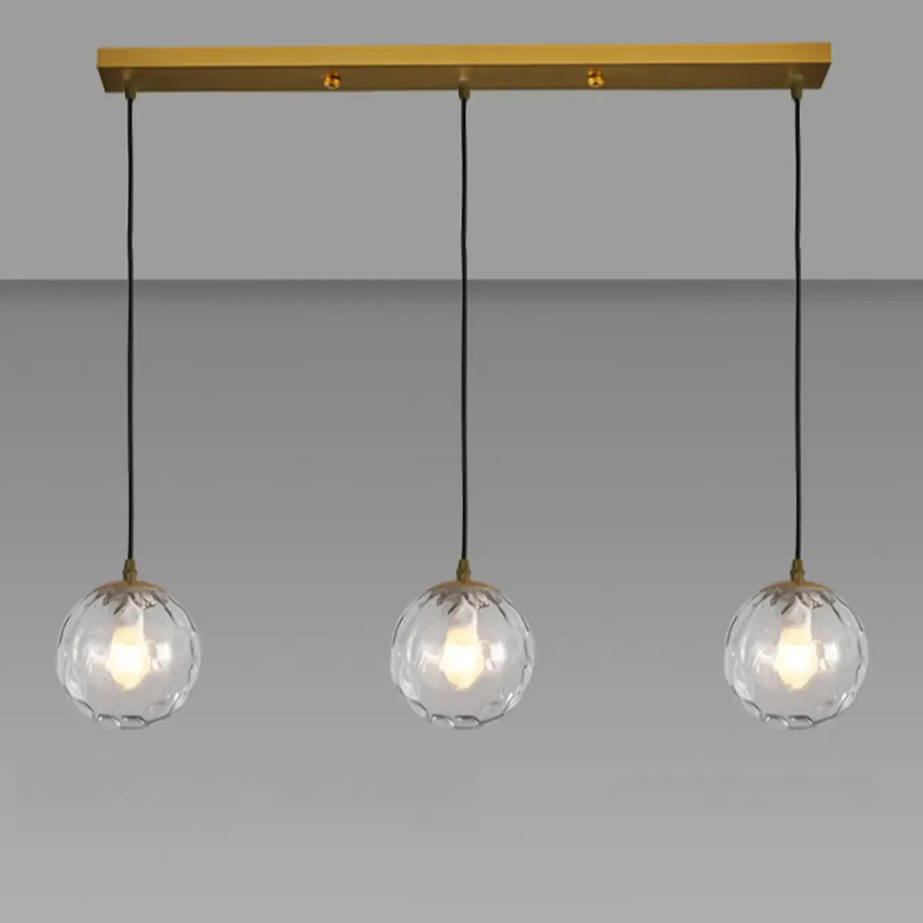 3 Lights Modern Glass Globe Island Pendant Light