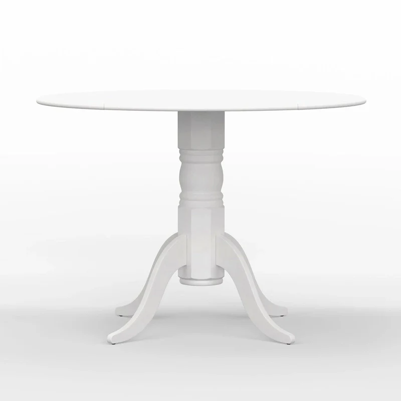 5-Piece Dining Set, 42 Round Drop-Leaf Table and Slat Back Chairs