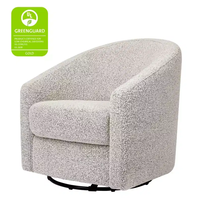 Swivel Glider Chair with 360° Rotation, Upholstered Seat, 30.5