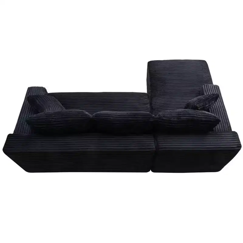 GDFStudio Faris Modern 95 2 Piece Sectional Upholstered Sofa with L-Shape Compressed Design