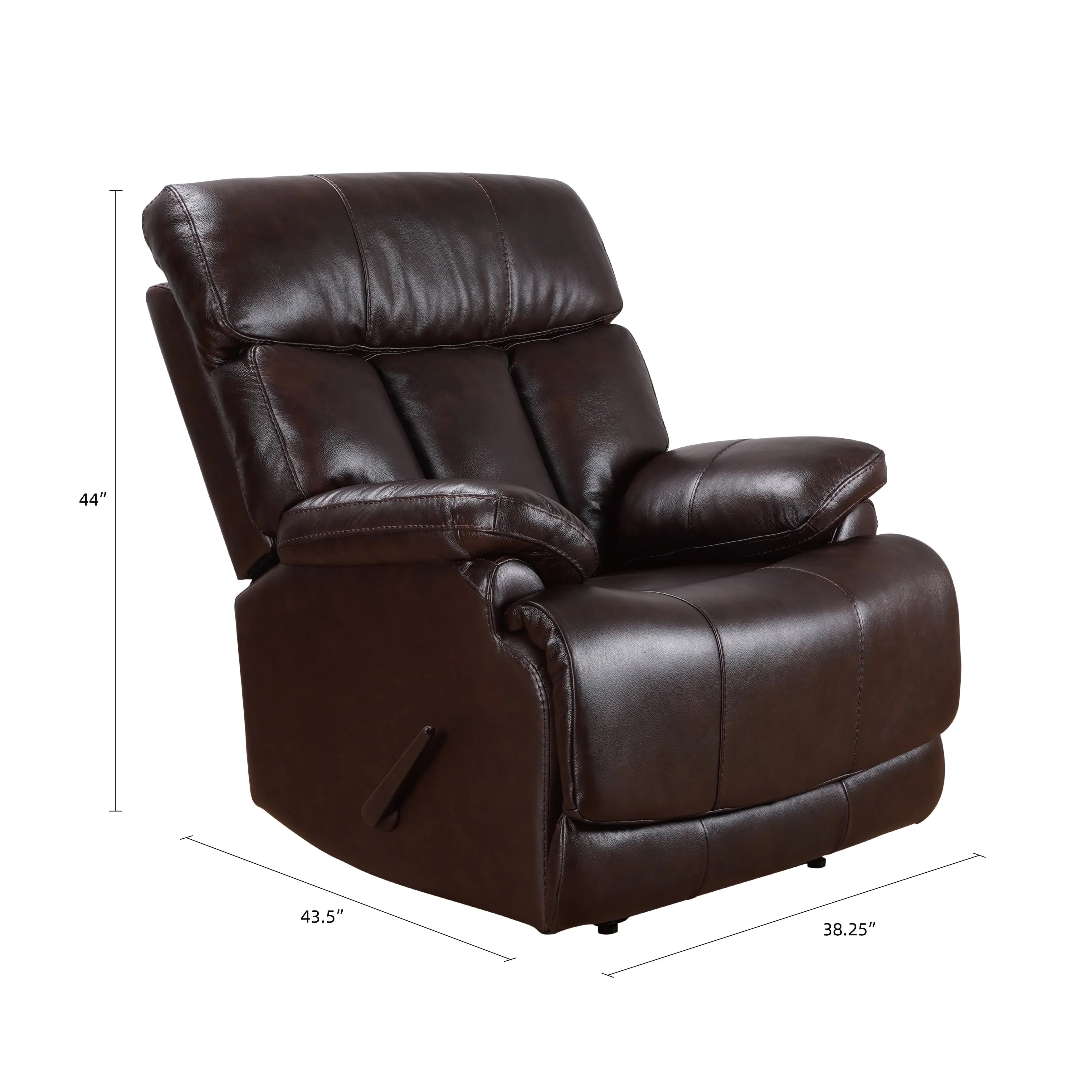 Davin Top Grain Leather Genuine leather Brown Extendable Footrest Manual Recliner