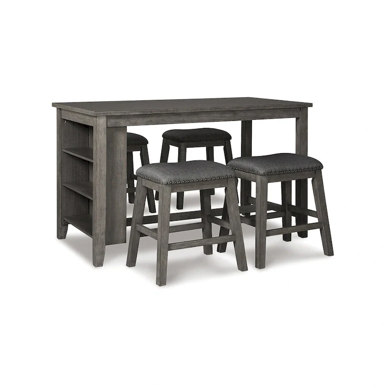 Signature Design by Ashley Caitbrook Gray 5-Piece Counter Height Dining Package